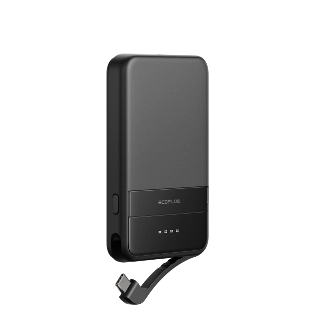 Czarny Powerbank Magnetyczny Qi2 EcoFlow Rapid 5000 mAh