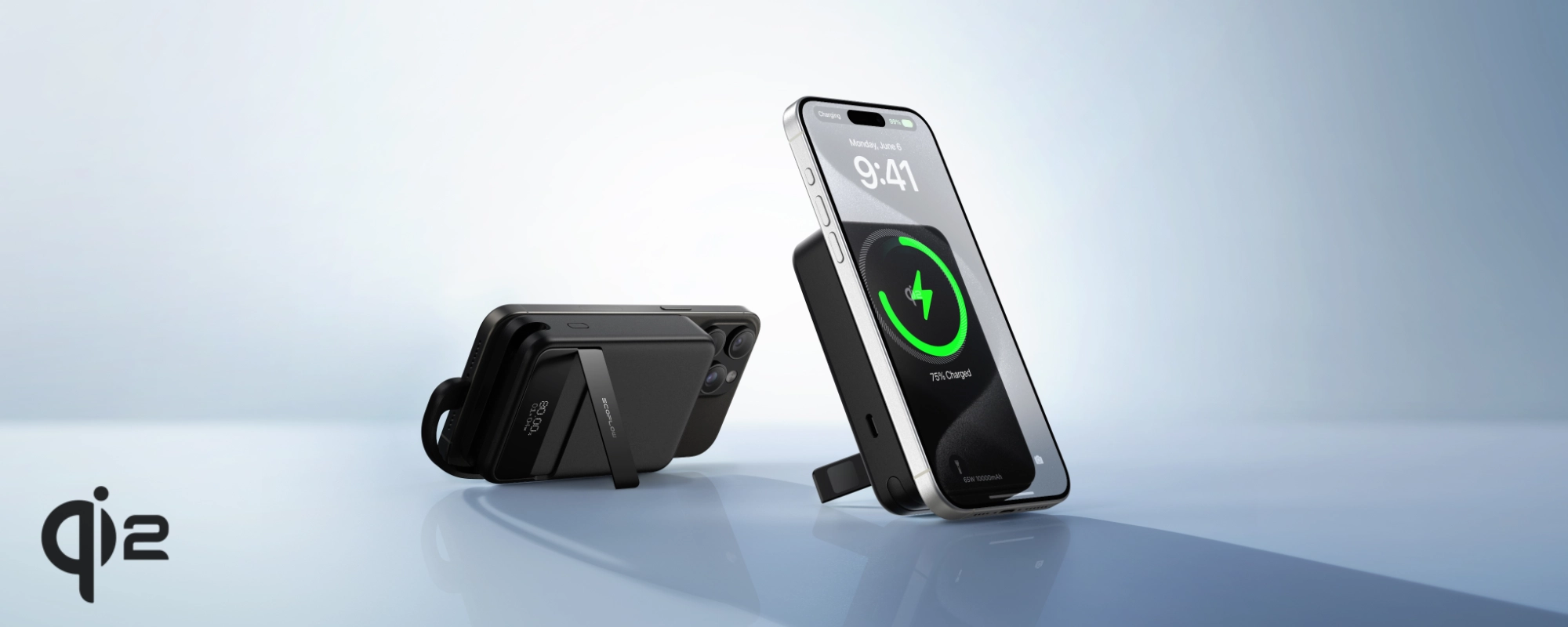 Czarny powerbank magnetyczny Qi2 EcoFlow Rapid 10000 mAh