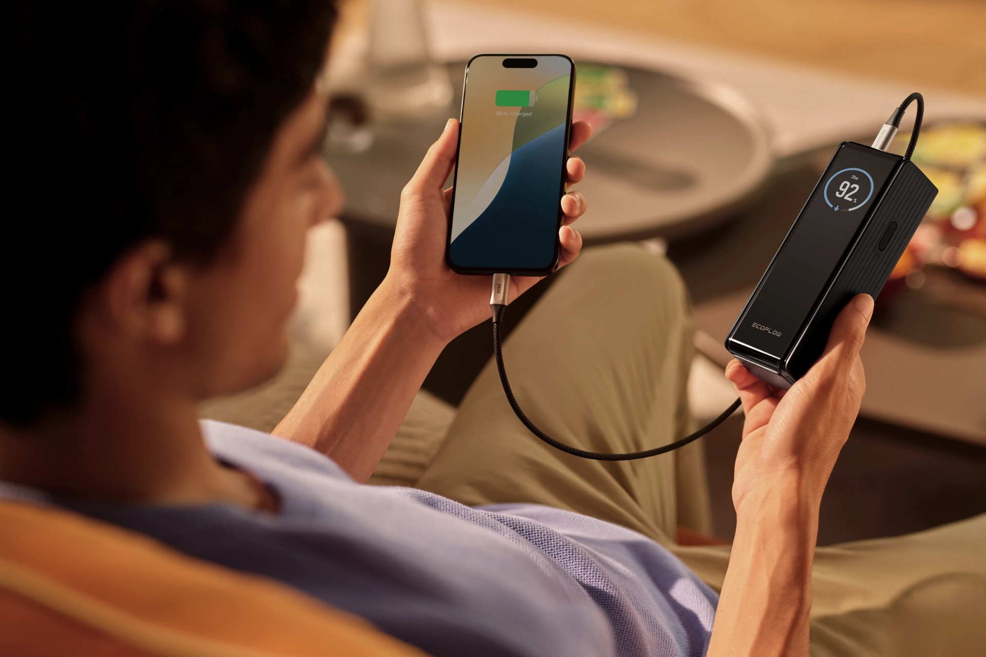 Czarny powerbank EcoFlow Rapid 25000 mAh szybkie ładowanie telefonu