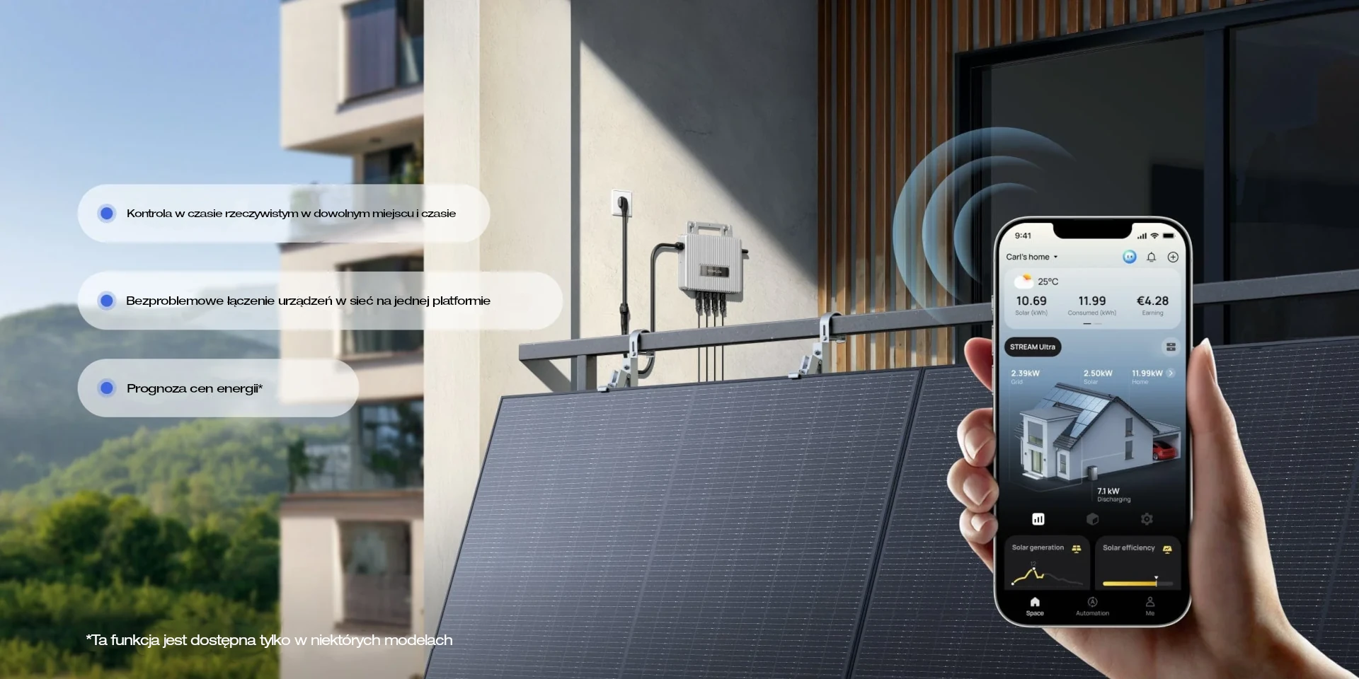 Aplikacja do paneli słonecznych na balkon EcoFlow 250W
