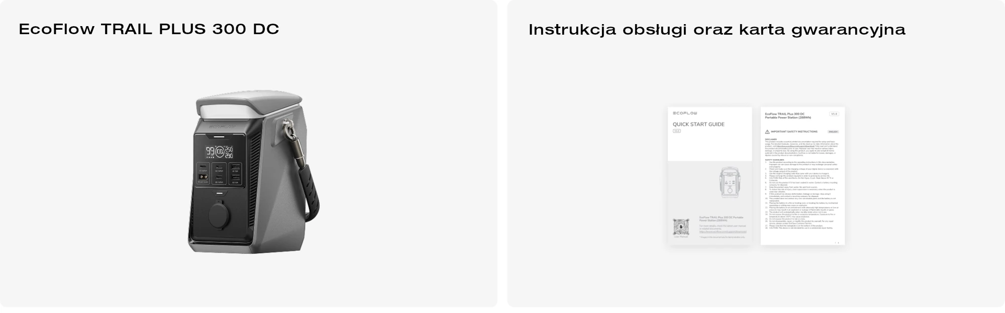 EcoFlow Trail PLUS 300 DC zawartość pudełka