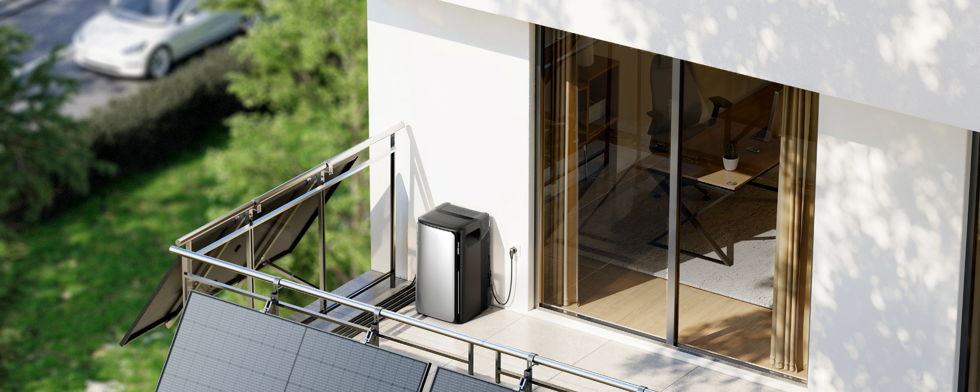 Magazyn energii EcoFlow Stream PRO na balkonie