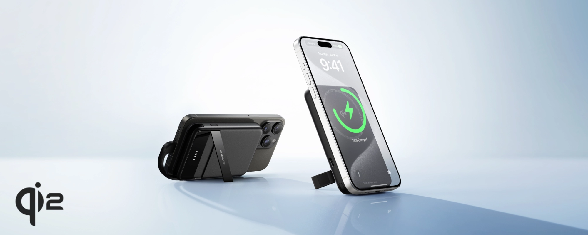 Czarny powerbank magnetyczny Qi2 EcoFlow Rapid 5000 mAh
