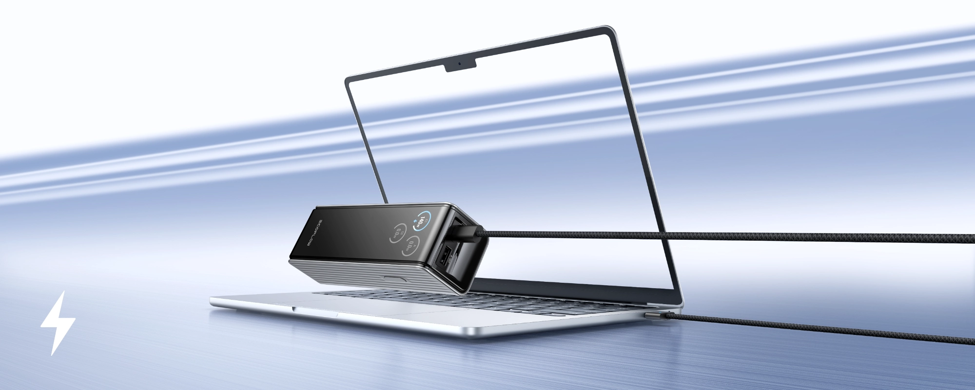 Powerbank EcoFlow Rapid 25000 mAh w srebrnym kolorze