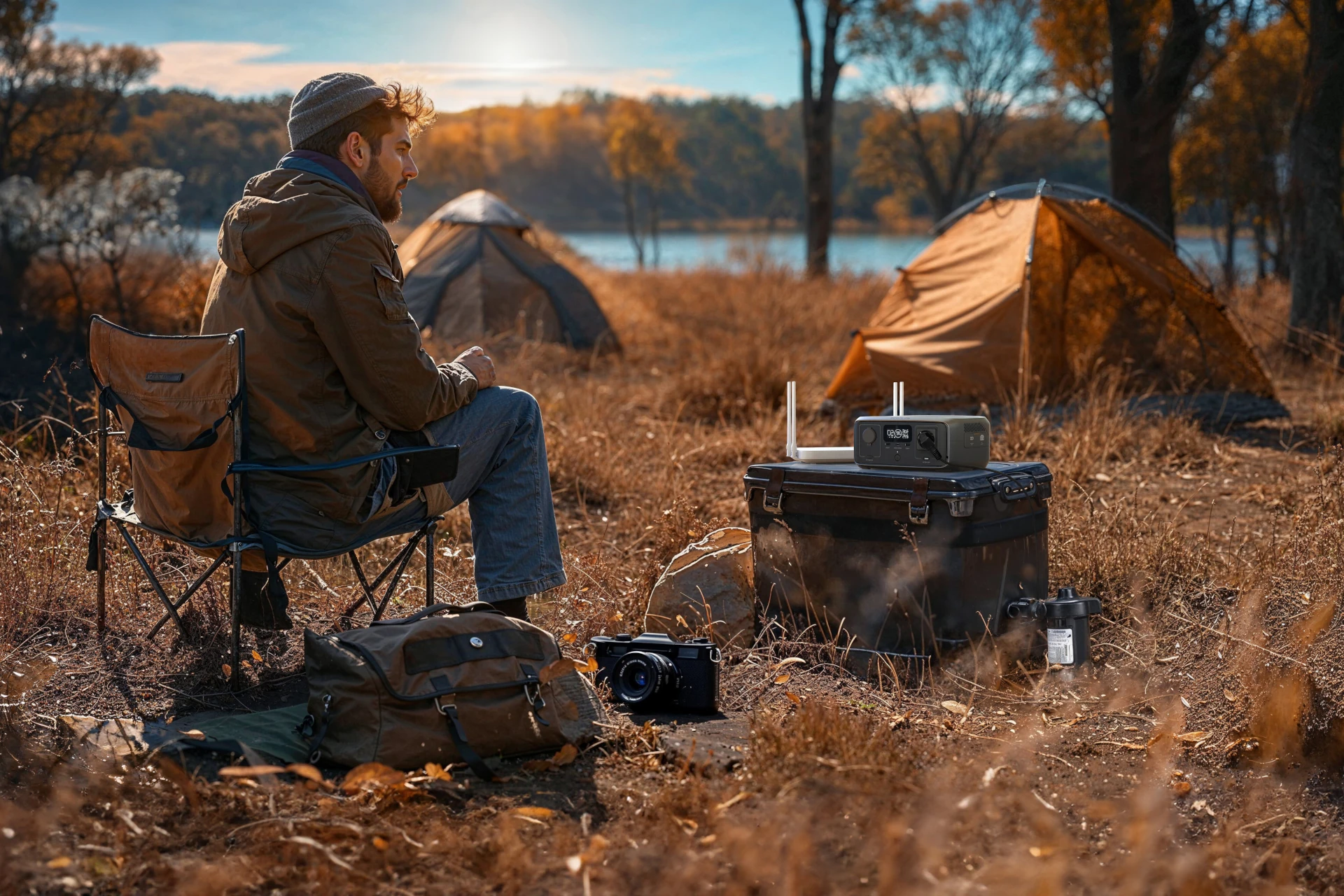 EcoFlow-RIVER-3-UPS-na-camping