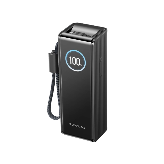 Czarny Powerbank EcoFlow Rapid 25000 mAh z wyciąganym przewodem USB-C