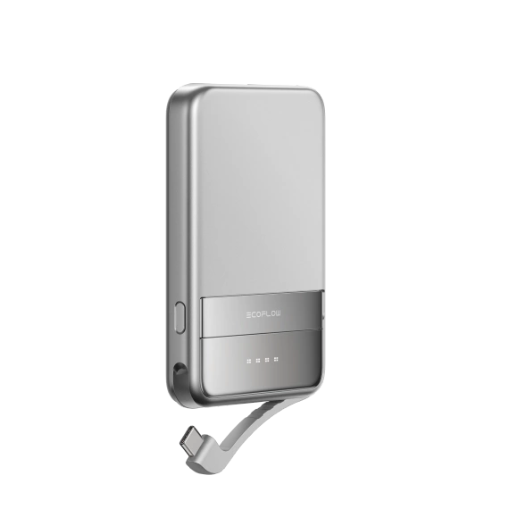 Srebrny Powerbank Magnetyczny Qi2 EcoFlow Rapid 5000 mAh